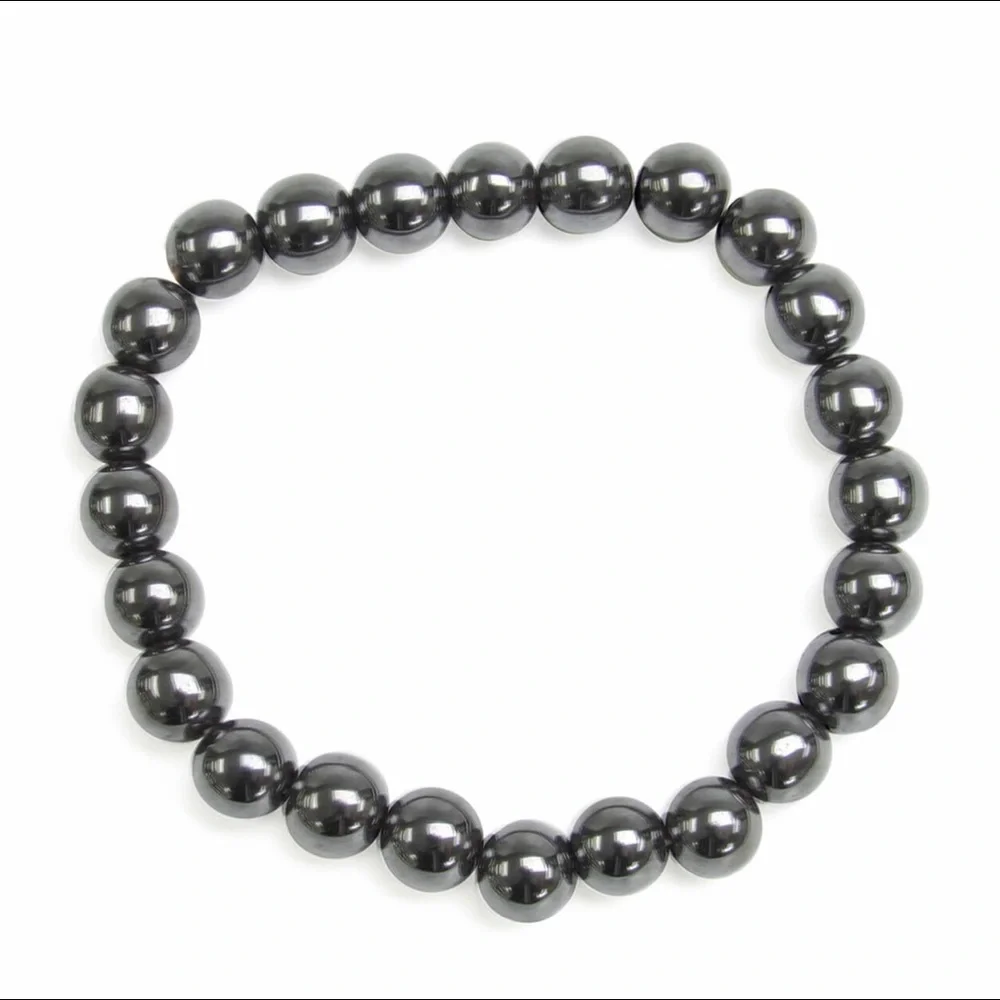 Men’s Hematite Bead Bracelet | Stretch Fit | Minimalist Style | Gift Ready